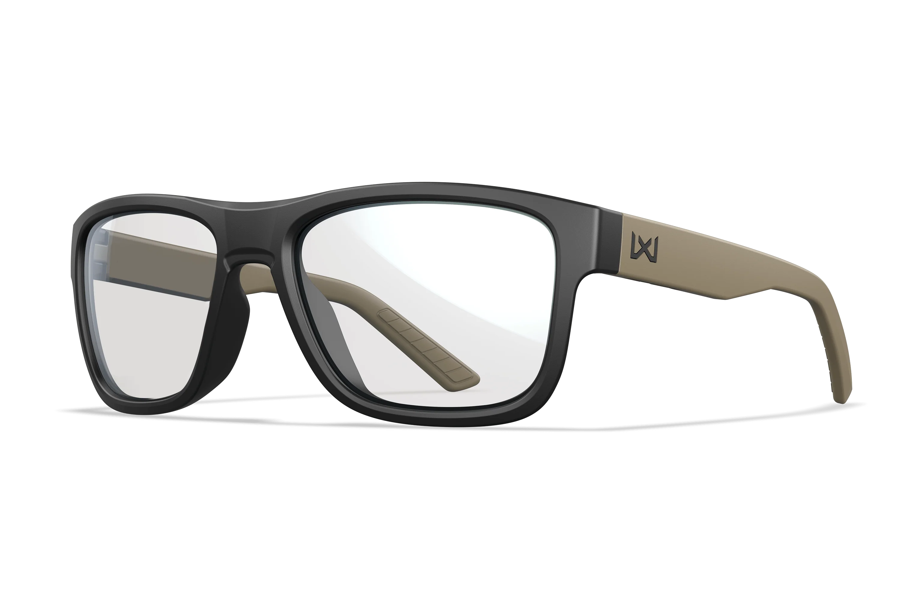 WX Ovation Matte Black Front Tan Temples Frame
